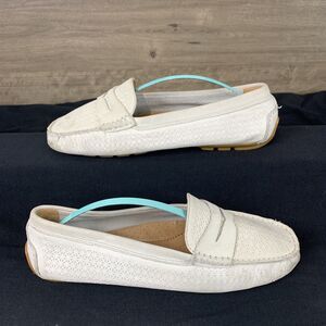 Ralph Lauren Camila Leather Penny Loafers Flat  Shoes Slip On - Ivory Size 8 B
